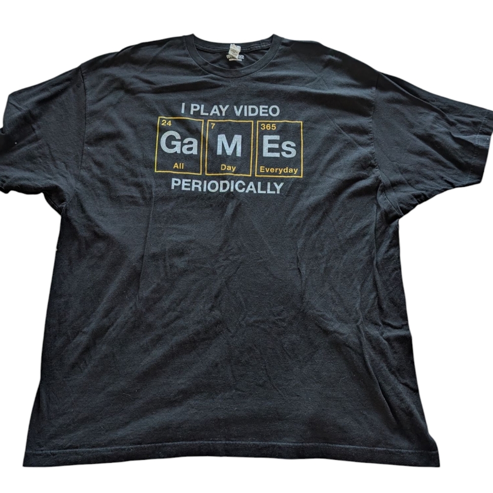 Black Graphic T-Shirt with Gaming Print